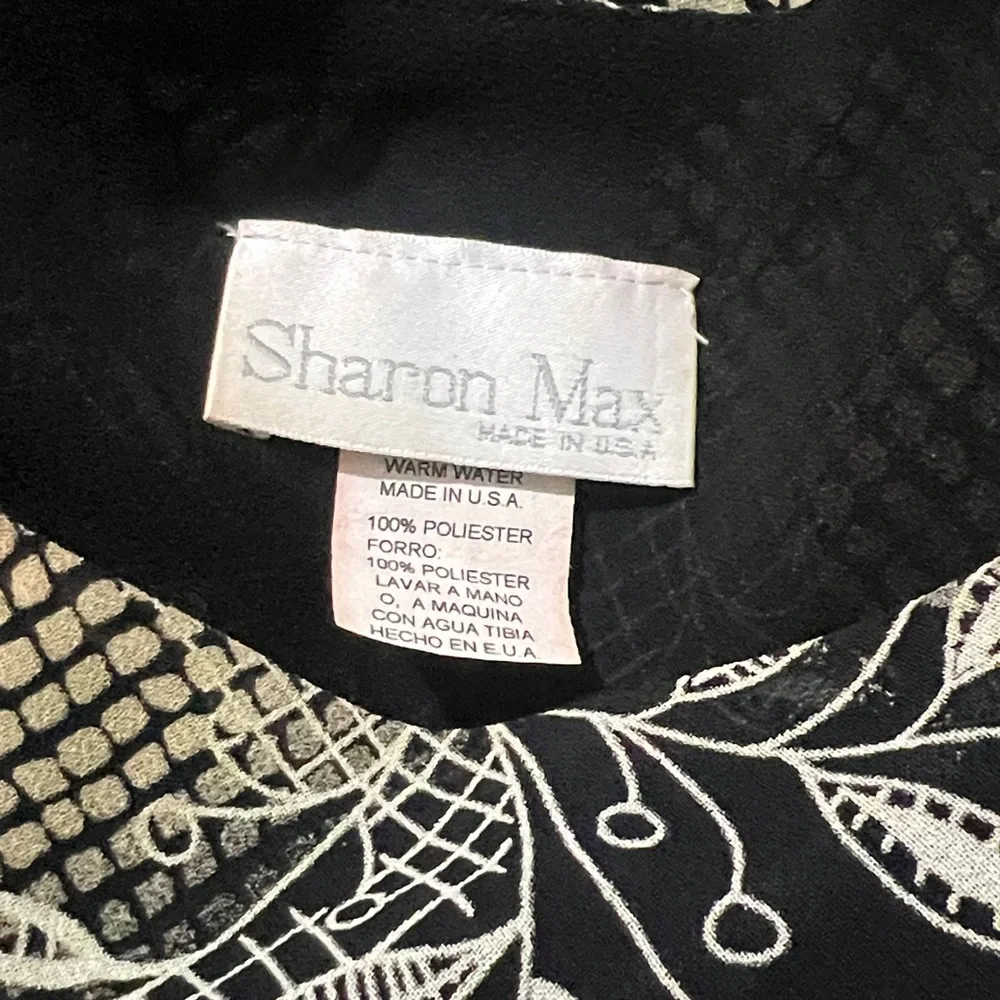 Sharon Max Women Dress Black and Beige Sleeveless Asymmetrical Hem Small Dress - Picture 15 of 16